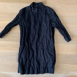 Cos Black Mockneck Dress